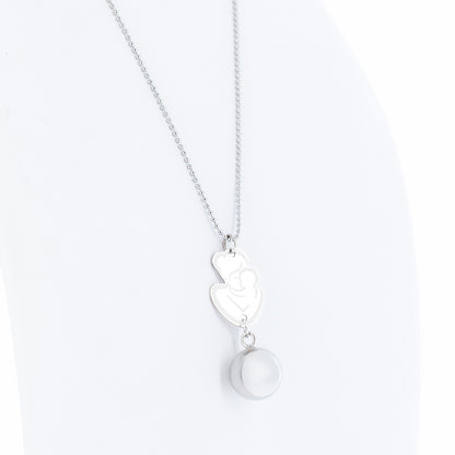 Collana Chiama Angeli con ciondolo Abbraccio smaltato e sfera argentata