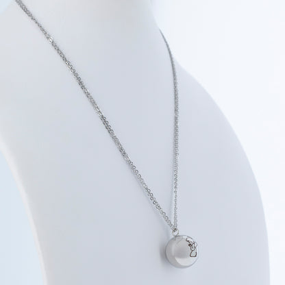 Collana Chiama Angeli con sfera argentata e incisione Angelo in preghiera