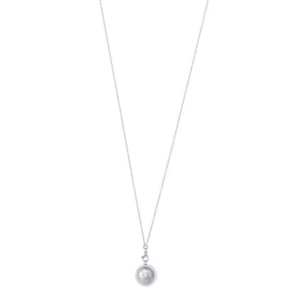 Collana Chiama Angeli con sfera argentata e incisione Angelo in preghiera