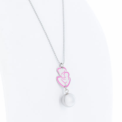Collana Chiama Angeli con ciondolo Abbraccio smaltato e sfera argentata