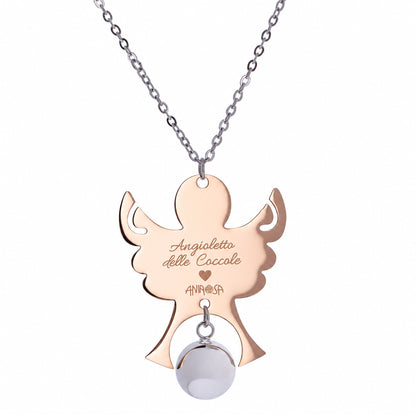 Collana Chiama Angeli con ciondolo Angelo e sfera, completo di bracciale per bimbo/a