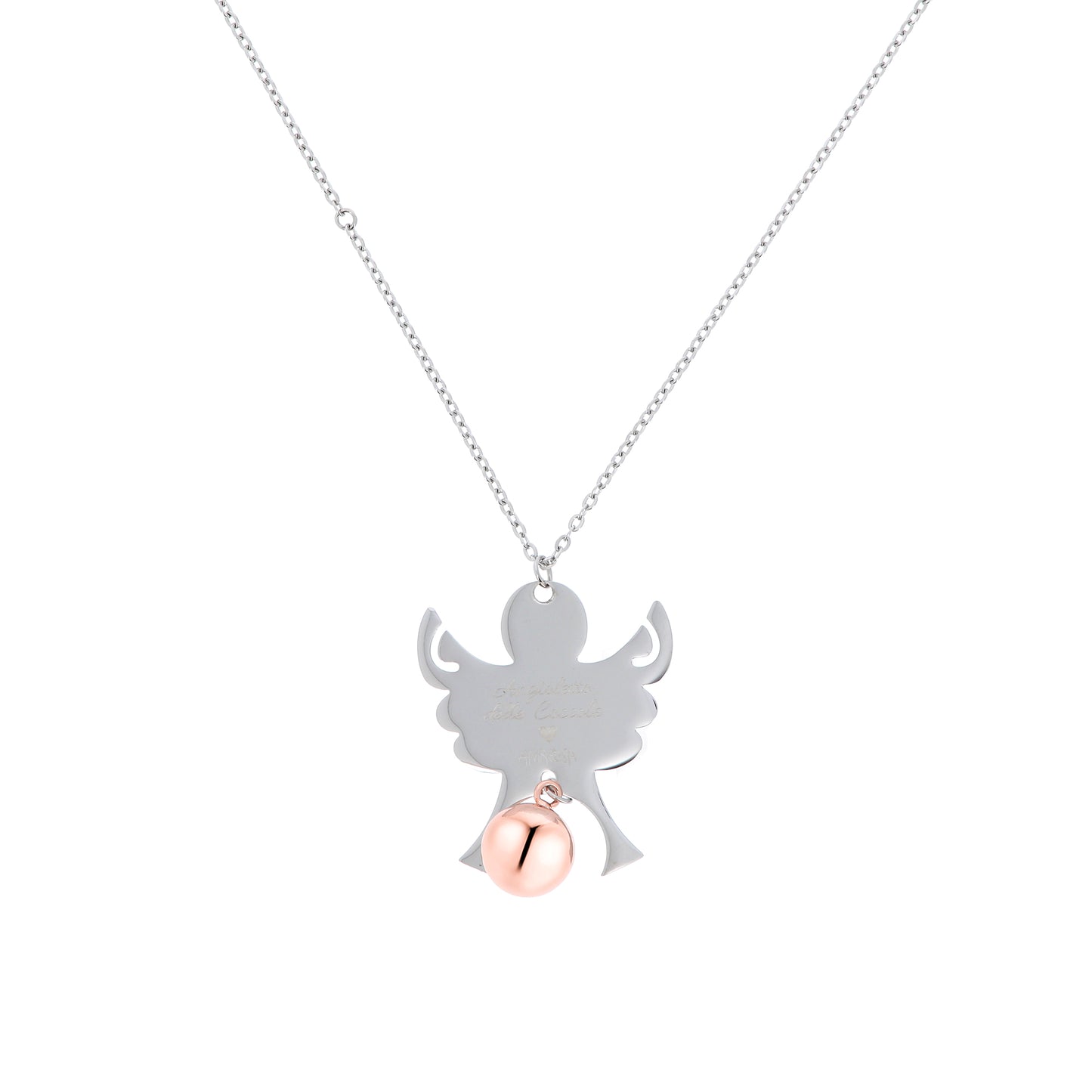 Collana Chiama Angeli con ciondolo Angelo e sfera, completo di bracciale per bimbo/a