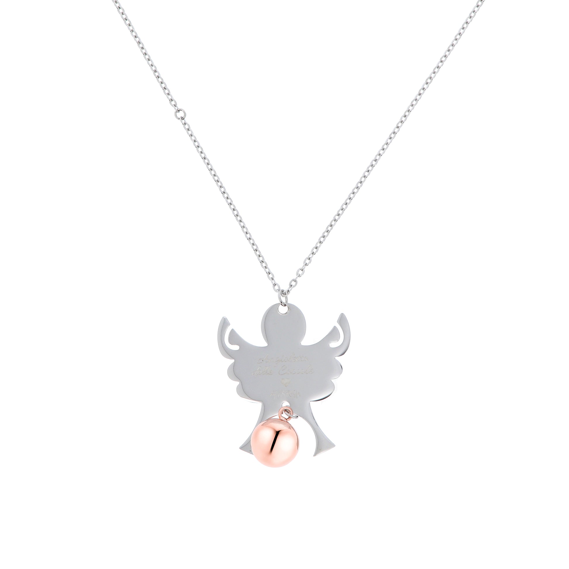 Collana Chiama Angeli con ciondolo Angelo e sfera, completo di bracciale per bimbo/a