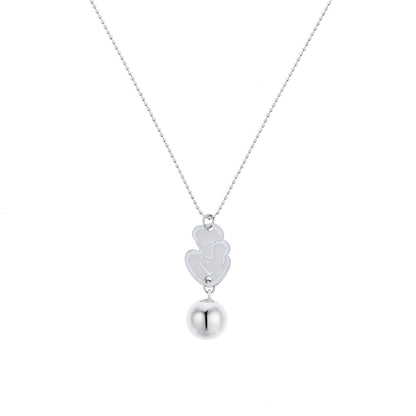 Collana Chiama Angeli con ciondolo Abbraccio smaltato e sfera argentata