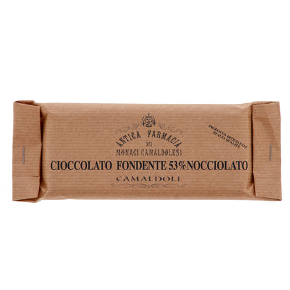 Cioccolato fondente extra 53% con Nocciole 100 gr. - Prodotto dai Monaci Camaldolesi