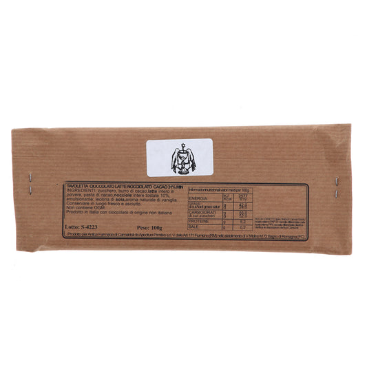 Cioccolato al latte con nocciole 100 gr - Prodotto dai Monaci Camaldolesi