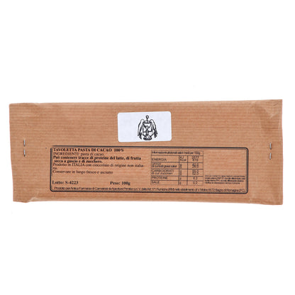 Cioccolato fondente Nero Assoluto. 100 gr. - Prodotto dai Monaci Camaldolesi