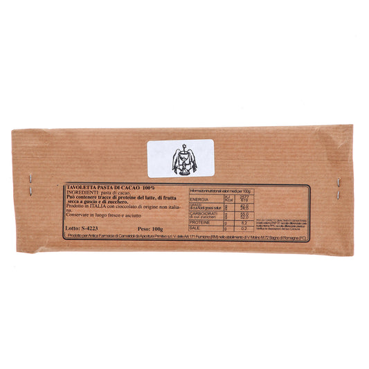 Cioccolato fondente Nero Assoluto. 100 gr. - Prodotto dai Monaci Camaldolesi