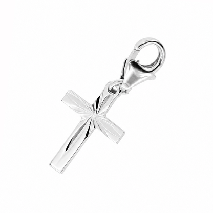 Charm Croce lavorata - ciondolo in bronzo