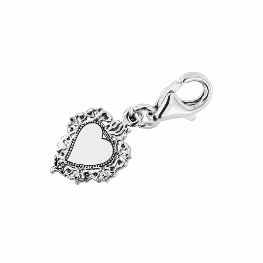 Charm Cuore Votivo in Bronzo - Ciondolo Religioso