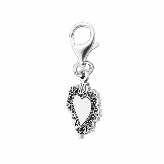 Charm Cuore Votivo in Bronzo - Ciondolo Religioso