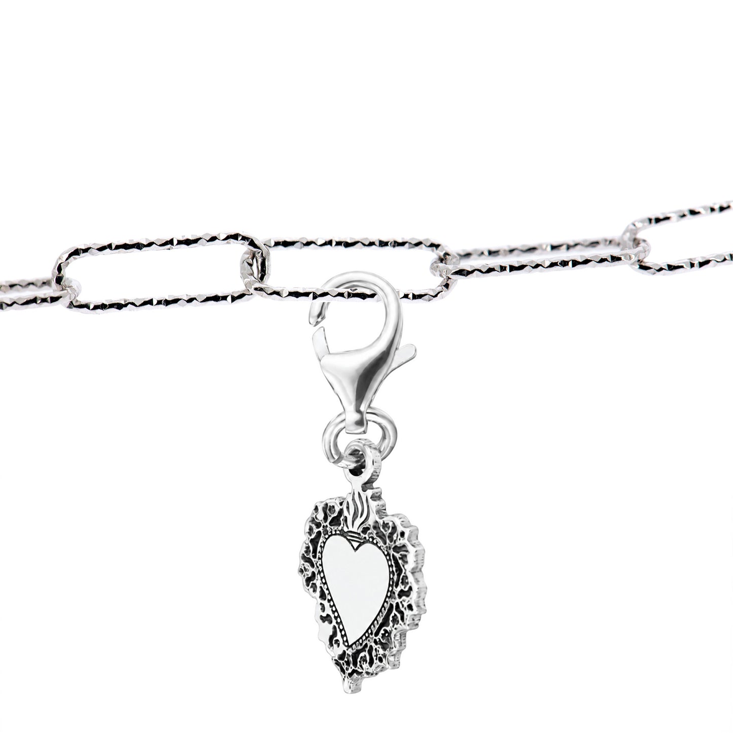 Charm Cuore Votivo in Bronzo - Ciondolo Religioso