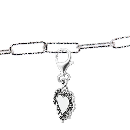 Charm Cuore Votivo in Bronzo - Ciondolo Religioso