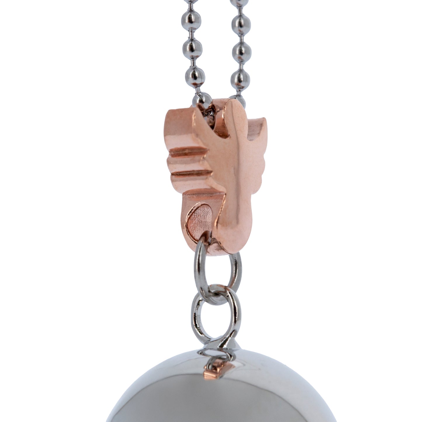 Collana Chiama Angeli con Angelo color Oro Rosa e Sfera argentata