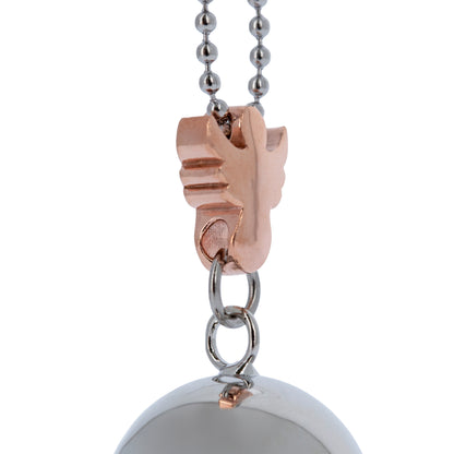 Collana Chiama Angeli con Angelo color Oro Rosa e Sfera argentata