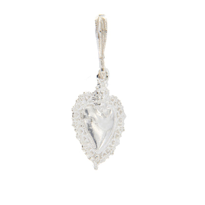 Ciondolo cuore Votivo, in argento 925. Altezza 2,5 cm