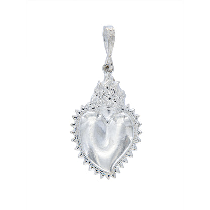 Ciondolo cuore Votivo, in argento 925. Altezza 2,5 cm