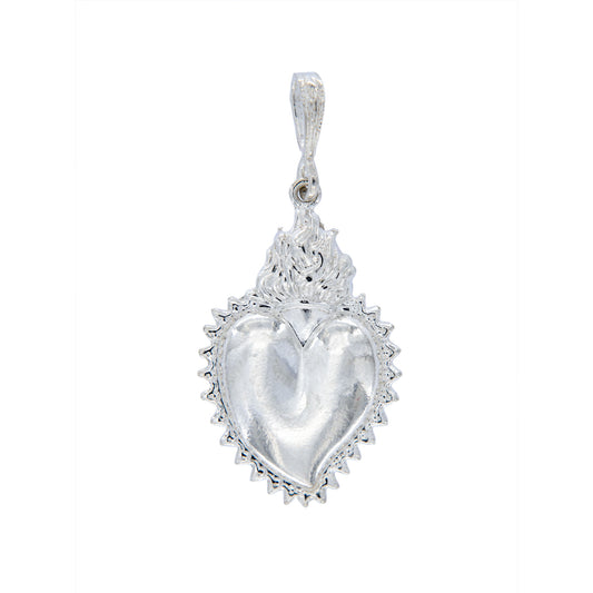 Ciondolo cuore Votivo, in argento 925. Altezza 2,5 cm