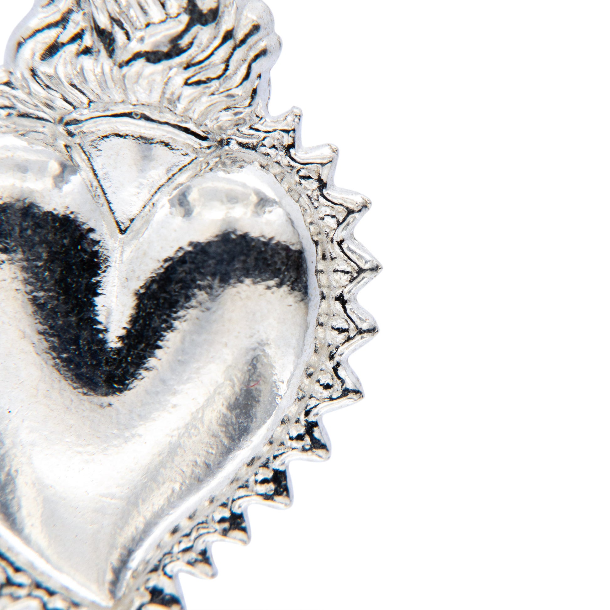 Ciondolo cuore Votivo, in argento 925. Altezza 2,5 cm