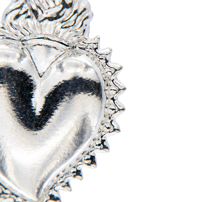 Ciondolo cuore Votivo, in argento 925. Altezza 2,5 cm