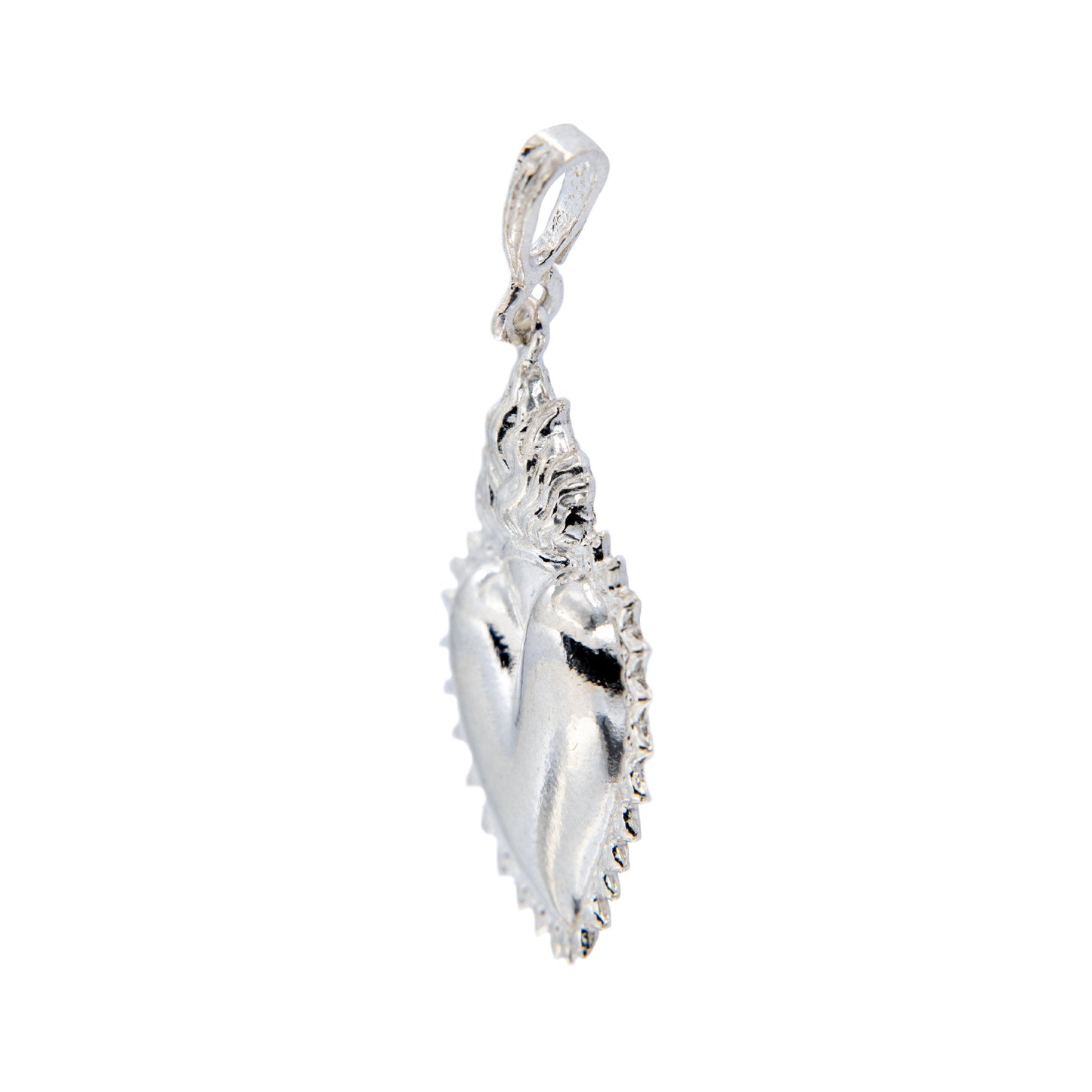 Ciondolo cuore Votivo, in argento 925. Altezza 2,5 cm