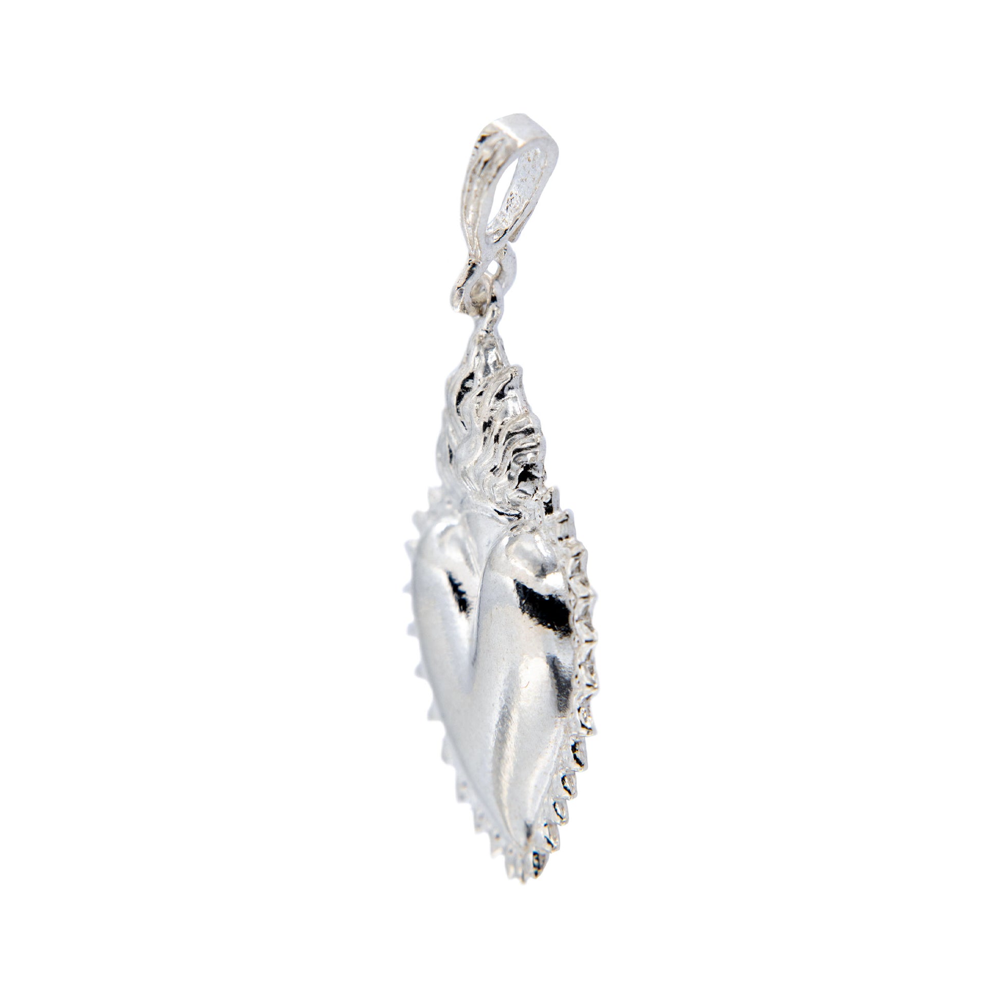 Ciondolo cuore Votivo, in argento 925. Altezza 2,5 cm