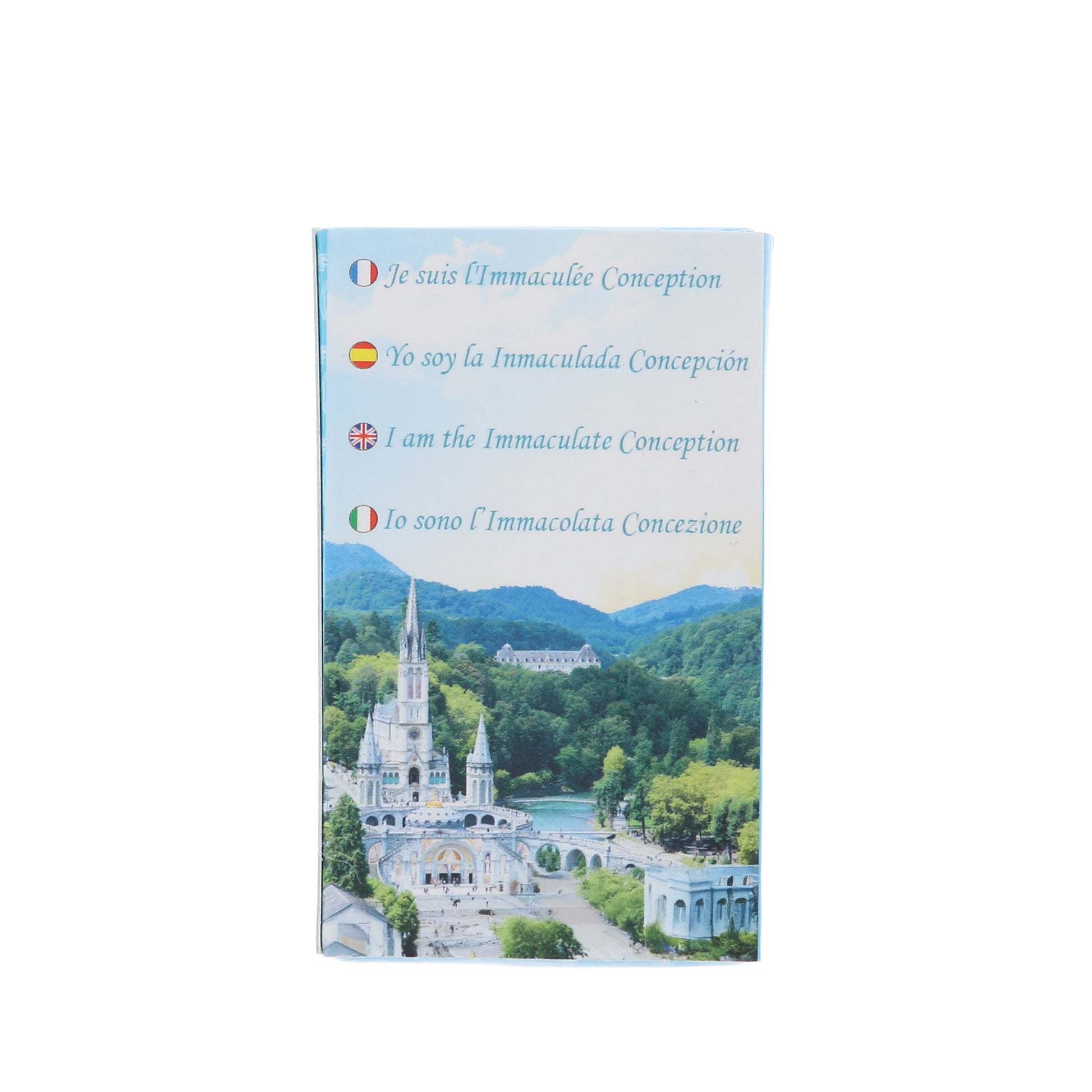 Collana in acciaio con ciondolo Madonna di Lourdes. Lunghezza 24 cm