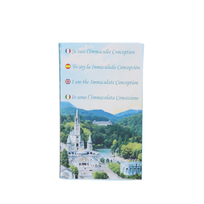 Collana in acciaio con ciondolo Madonna di Lourdes. Lunghezza 24 cm