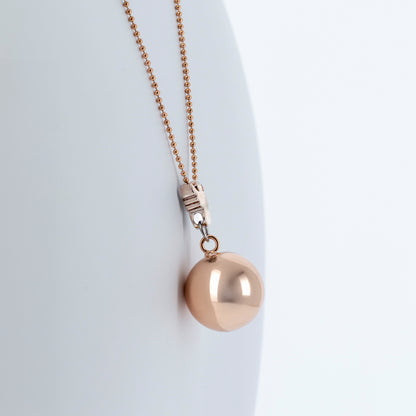 Collana Chiama Angeli con Angelo color Oro Rosa e Sfera argentata