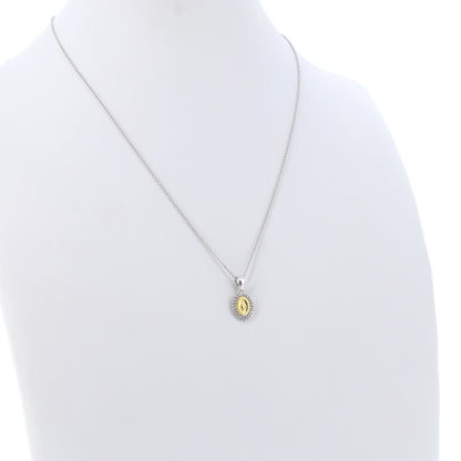 Collana Madonnas, pendente Miracolosa dorata e zirconi bianchi, argento 925