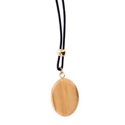 Ciondolo San Charbel in legno con cordino. Collana devozionale