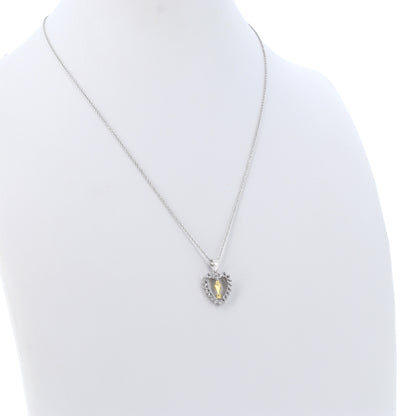 Collana Communio, Cuore con Calice e zirconi bianchi,  argento 925