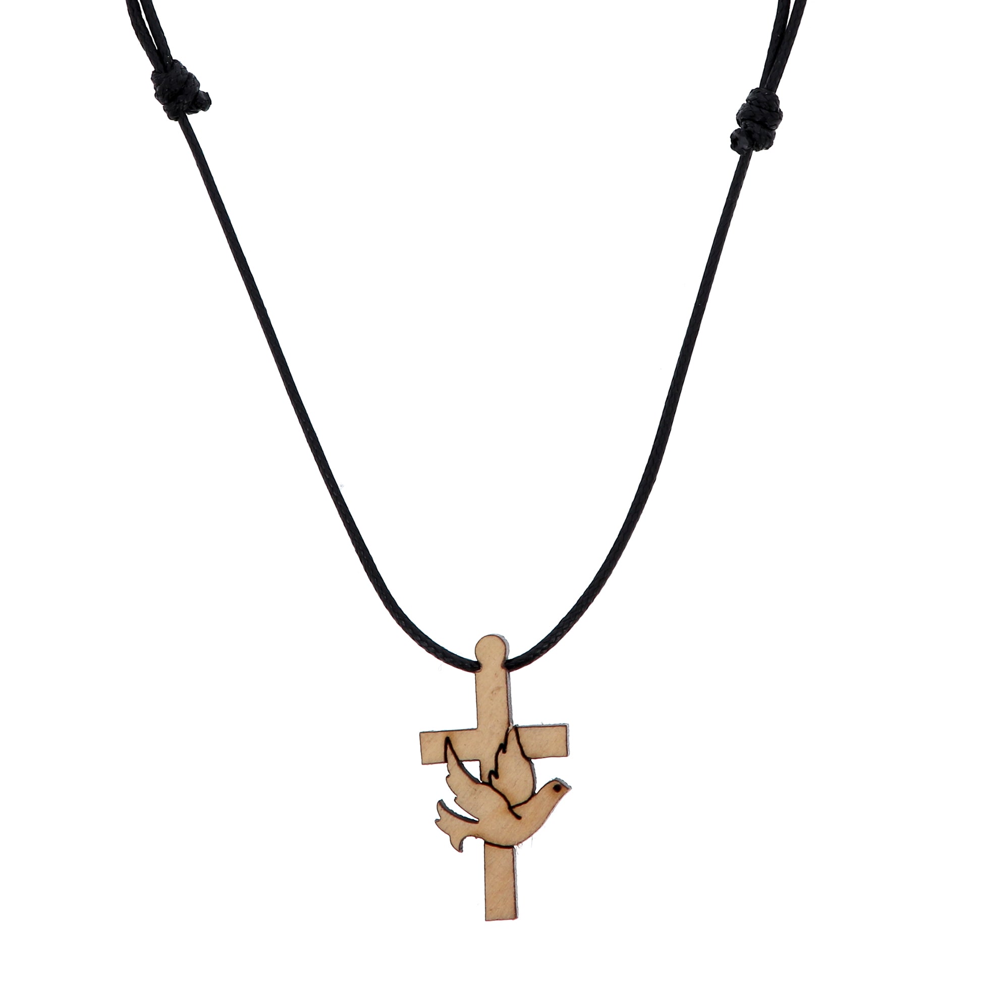 Ricordo Cresima: ciondolo Spirito Santo in legno con cordoncino