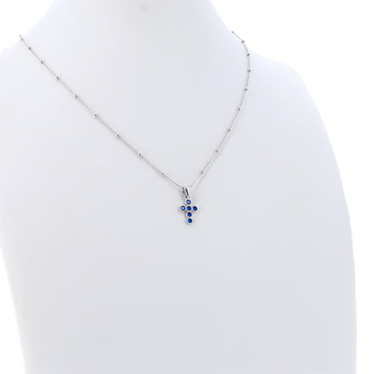 Collana Lumae Patronus, croce con zirconi blu, argento 925

