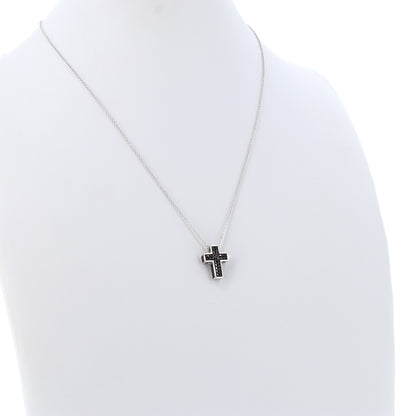 Collana Crucis, pendente croce con zirconi, argento 925