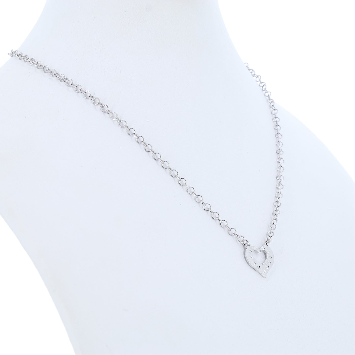 Collana Cuore Lavorato in Bronzo 45 cm