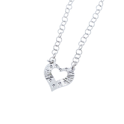 Collana Cuore Lavorato in Bronzo 45 cm