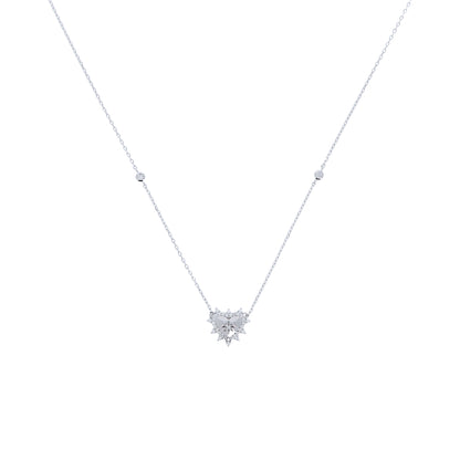 Collana Lumina, Cuore con zirconi bianchi, argento 925