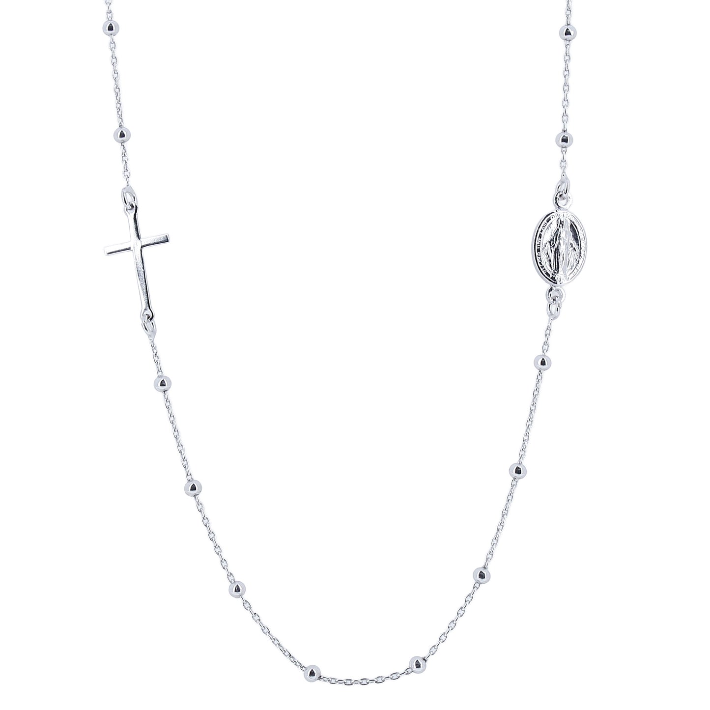 Collana Croce e Medaglia Miracolosa in bronzo 45 cm