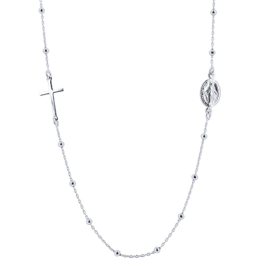 Collana Croce e Medaglia Miracolosa in bronzo 45 cm