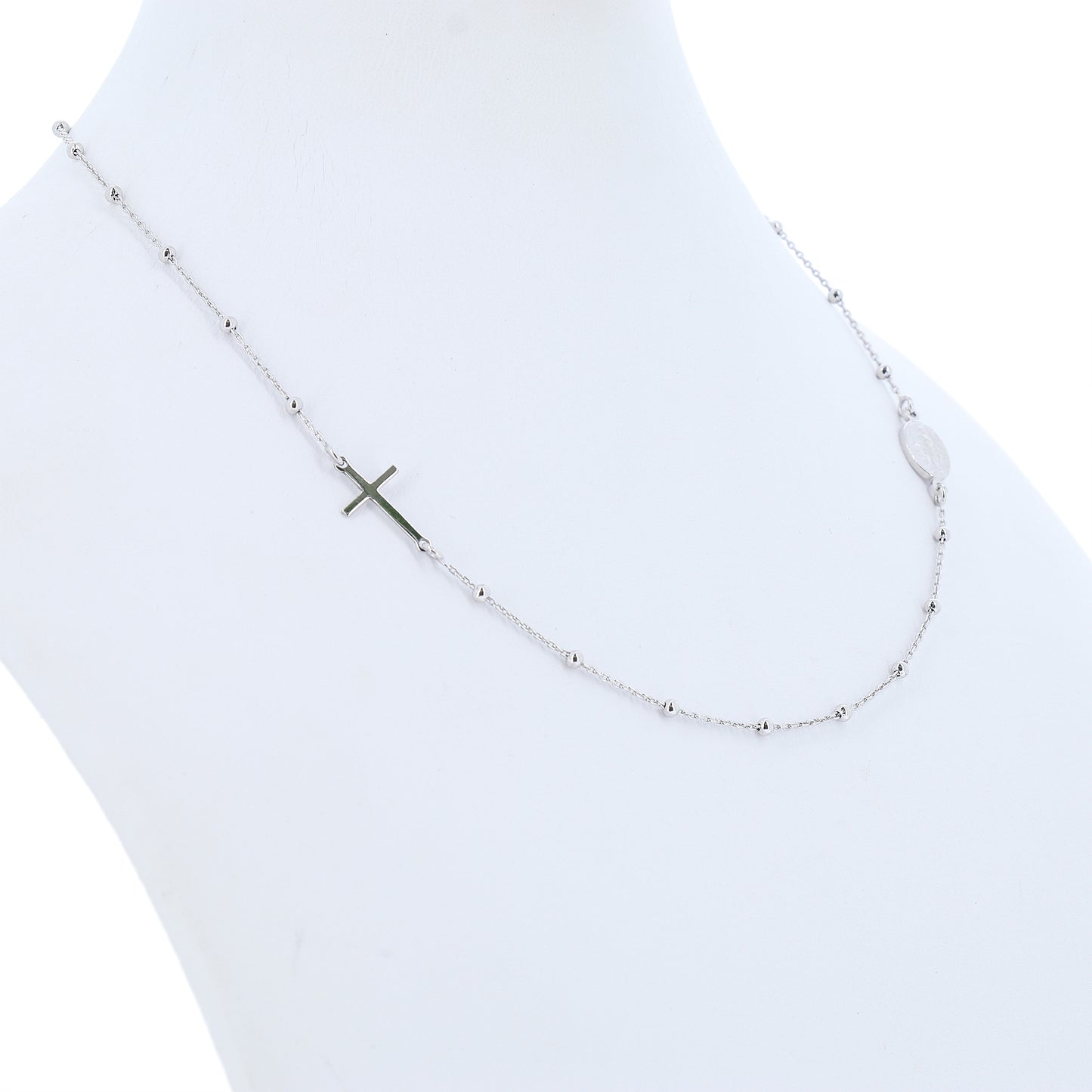 Collana Croce e Medaglia Miracolosa in bronzo 45 cm