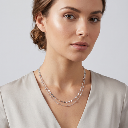 Collana doppia catena in bronzo 45 cm