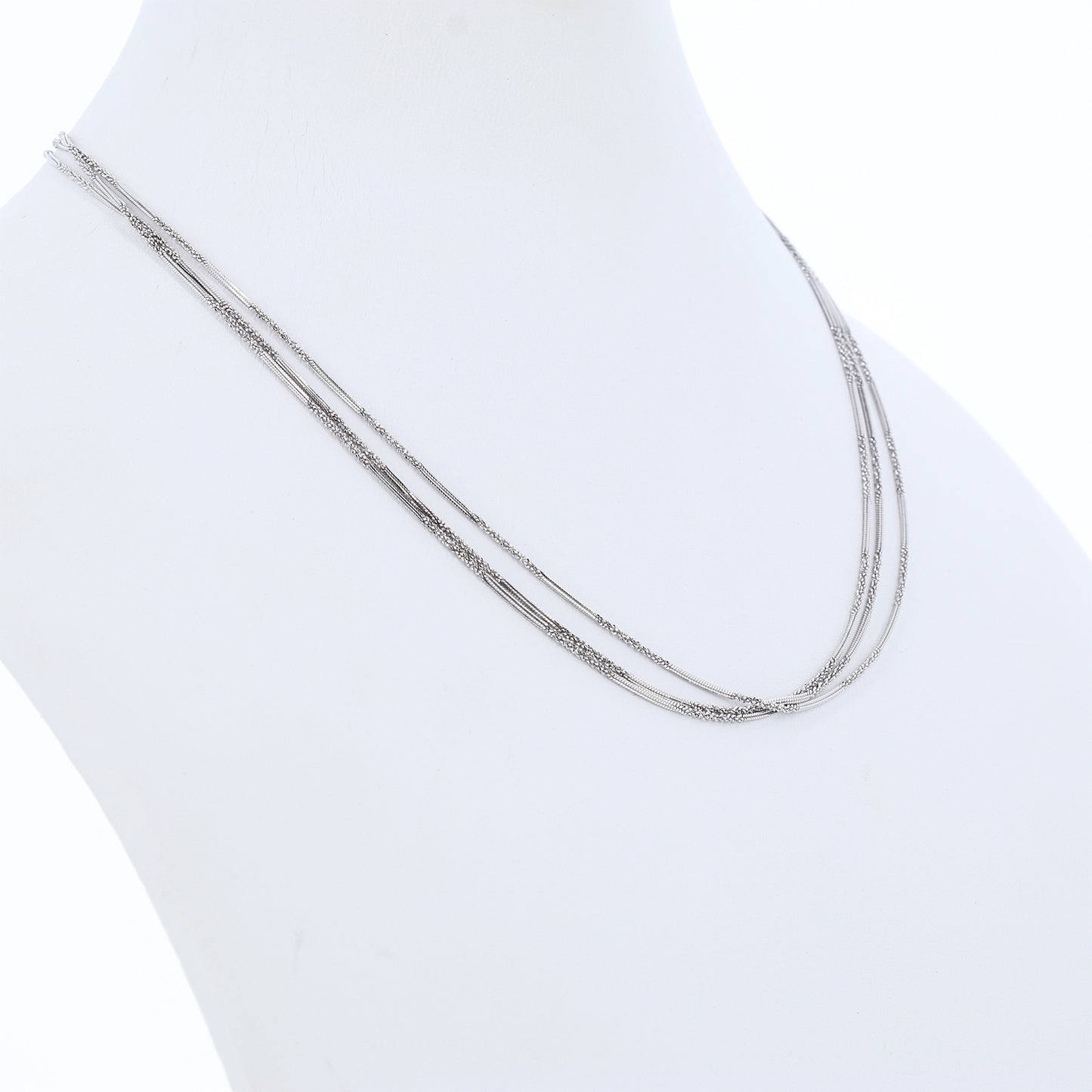 Collana tre fili catena lavorata in bronzo