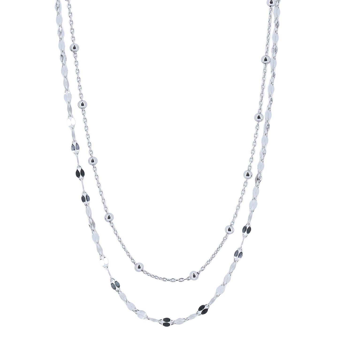 Collana doppia catena in bronzo 45 cm