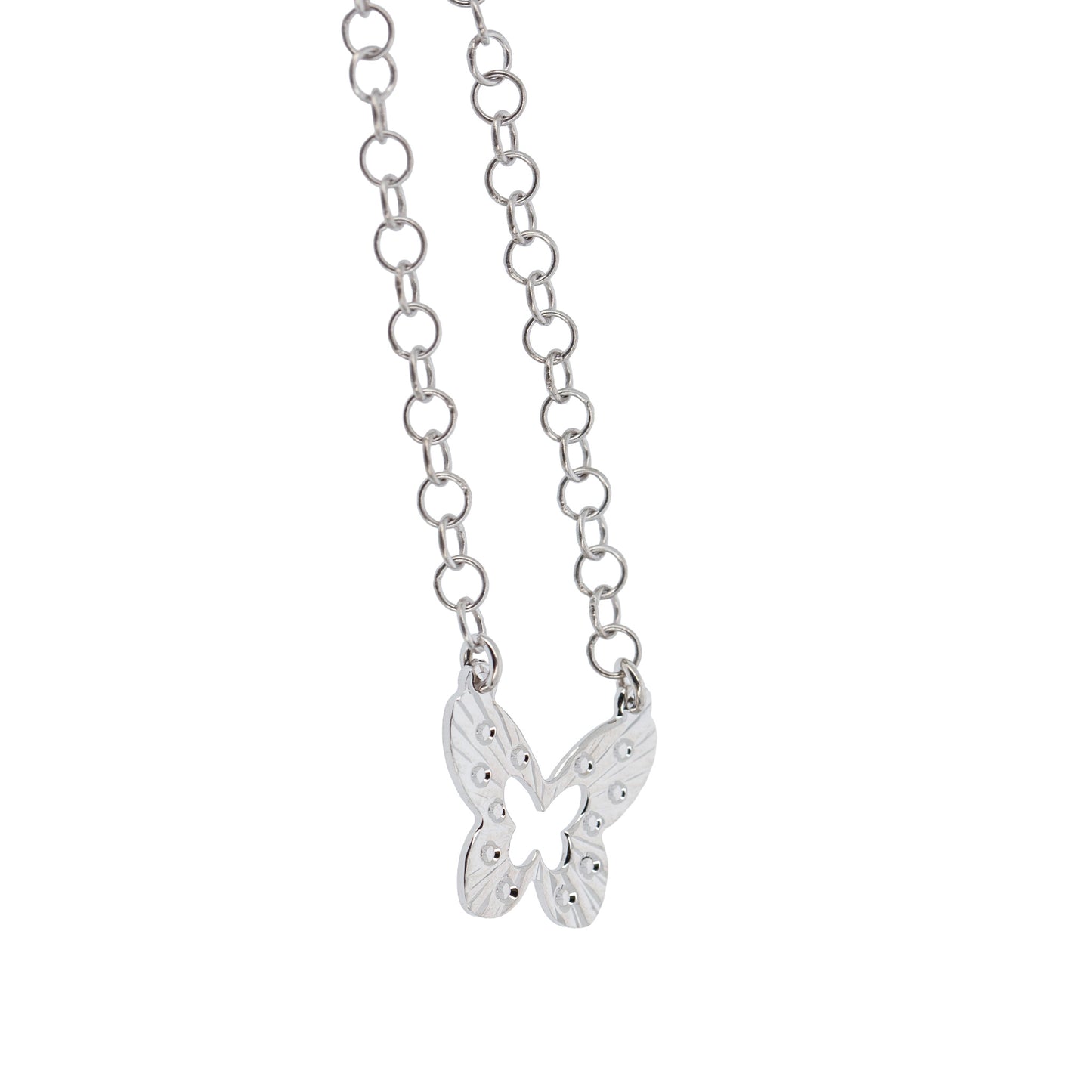 Collana Farfalla Lavorata in Bronzo 45 cm