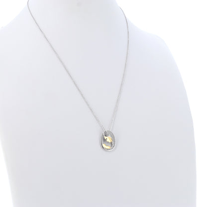 Collana, pendente Madonna con bambino con zirconi bianchi, argento 925