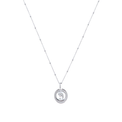 Collana Nativitas, pendente Madonna con Bambino con zirconi, argento 925