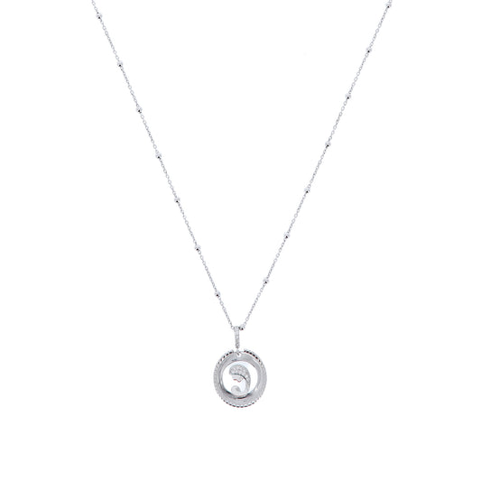 Collana Nativitas, pendente Madonna con Bambino con zirconi, argento 925