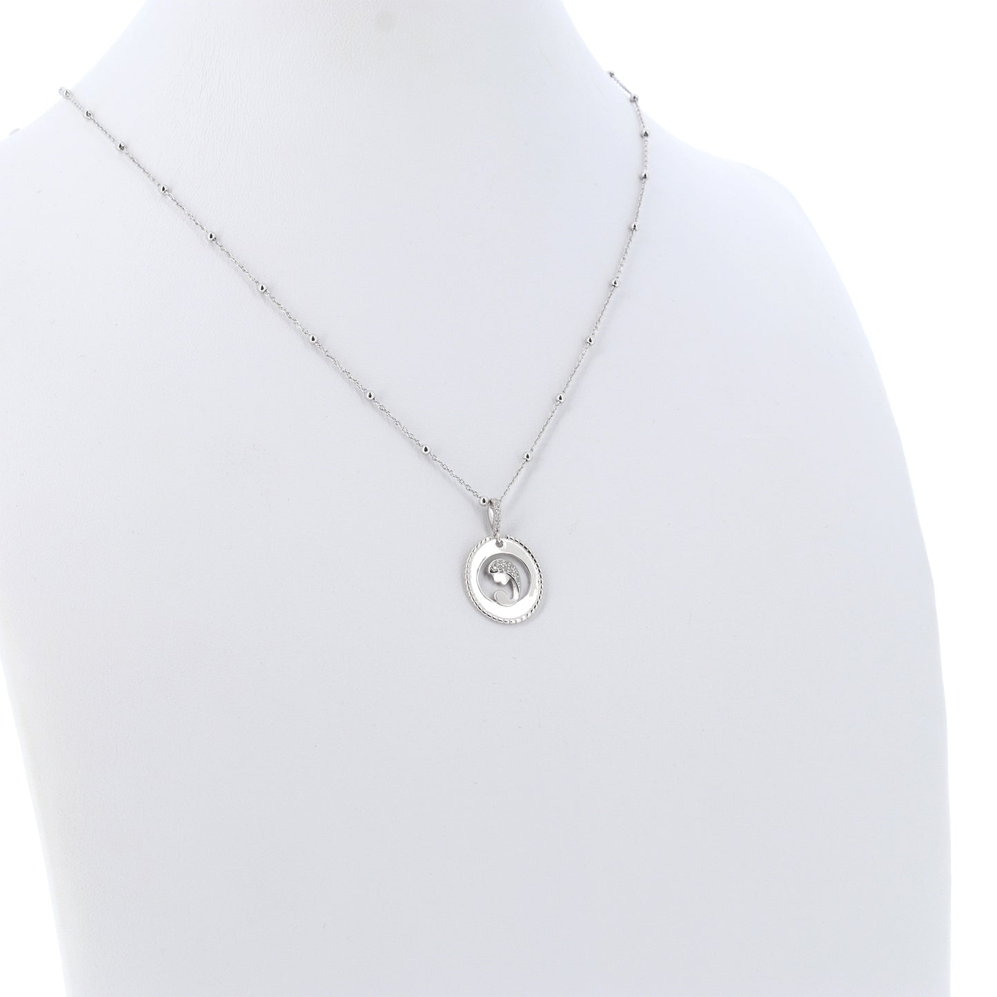 Collana Nativitas, pendente Madonna con Bambino con zirconi, argento 925