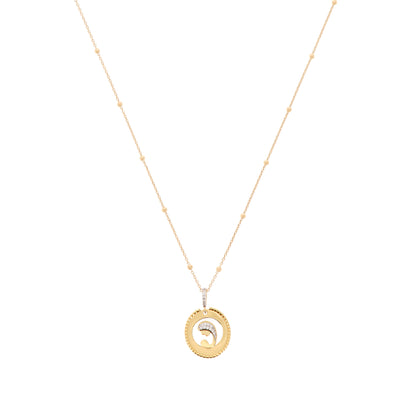 Collana Nativitas, pendente Madonna con Bambino con zirconi, argento 925